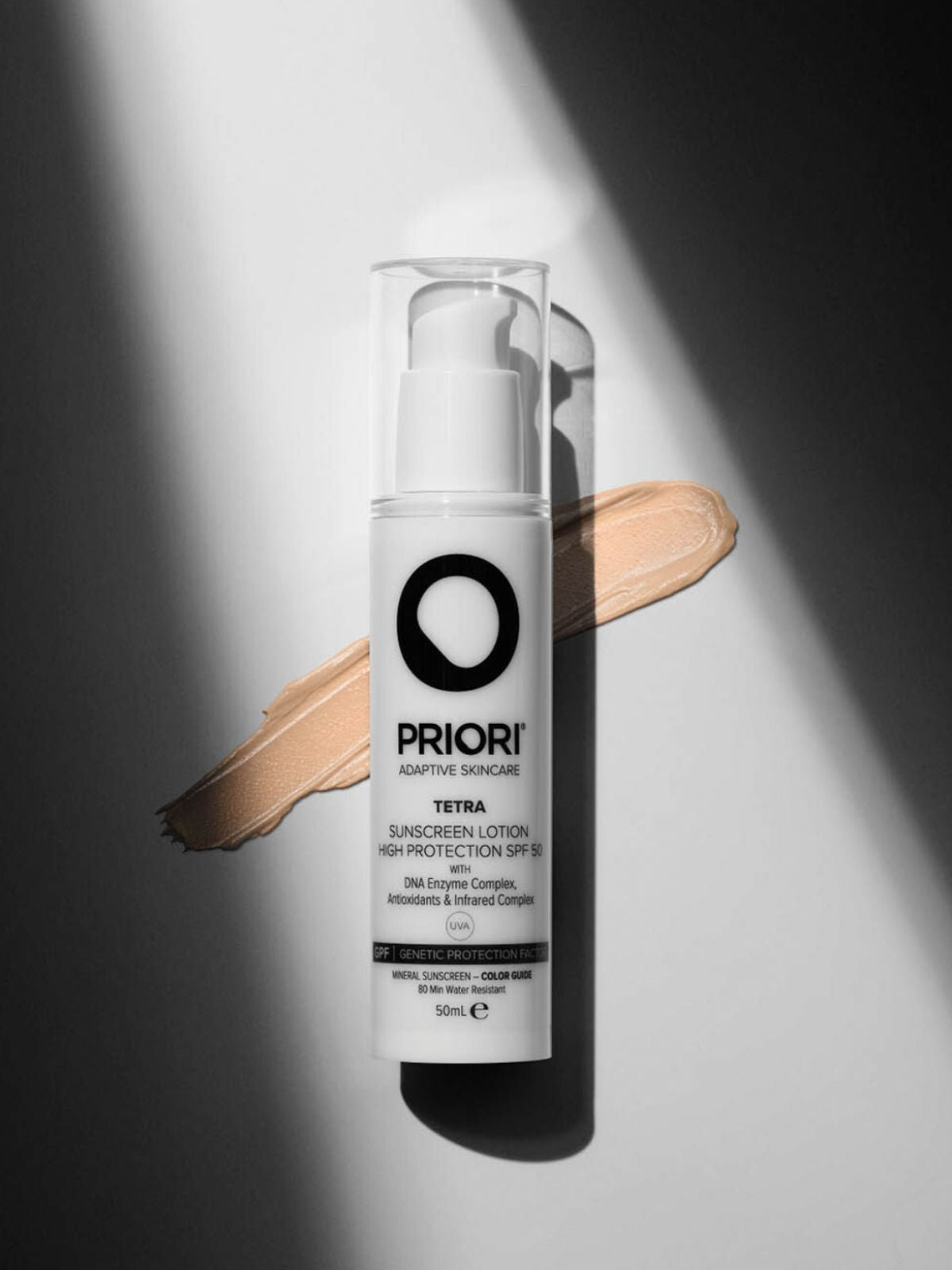 Solkrem og dagkrem - fargeguide viser hvor du har påført.